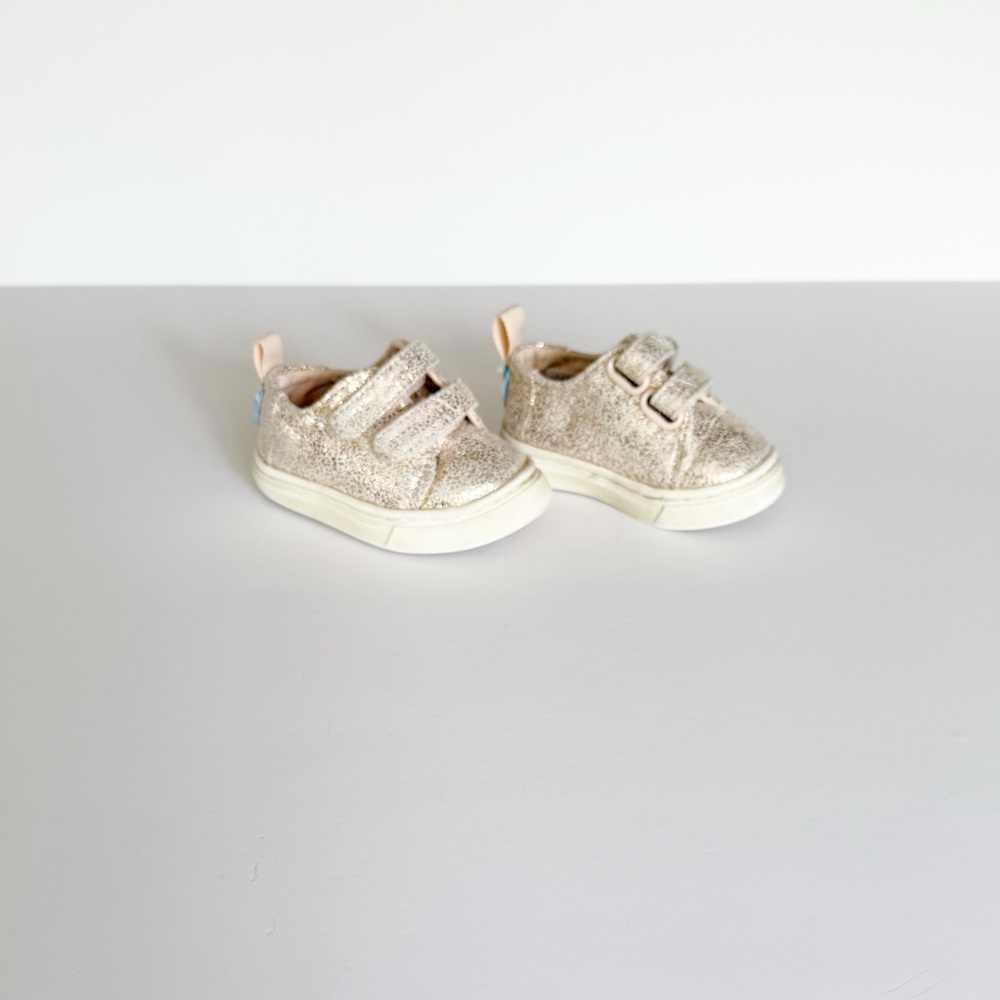Toms Toddler Rose Gold Crackle Foil Lenny Sneaker - Picture 10 of 13
